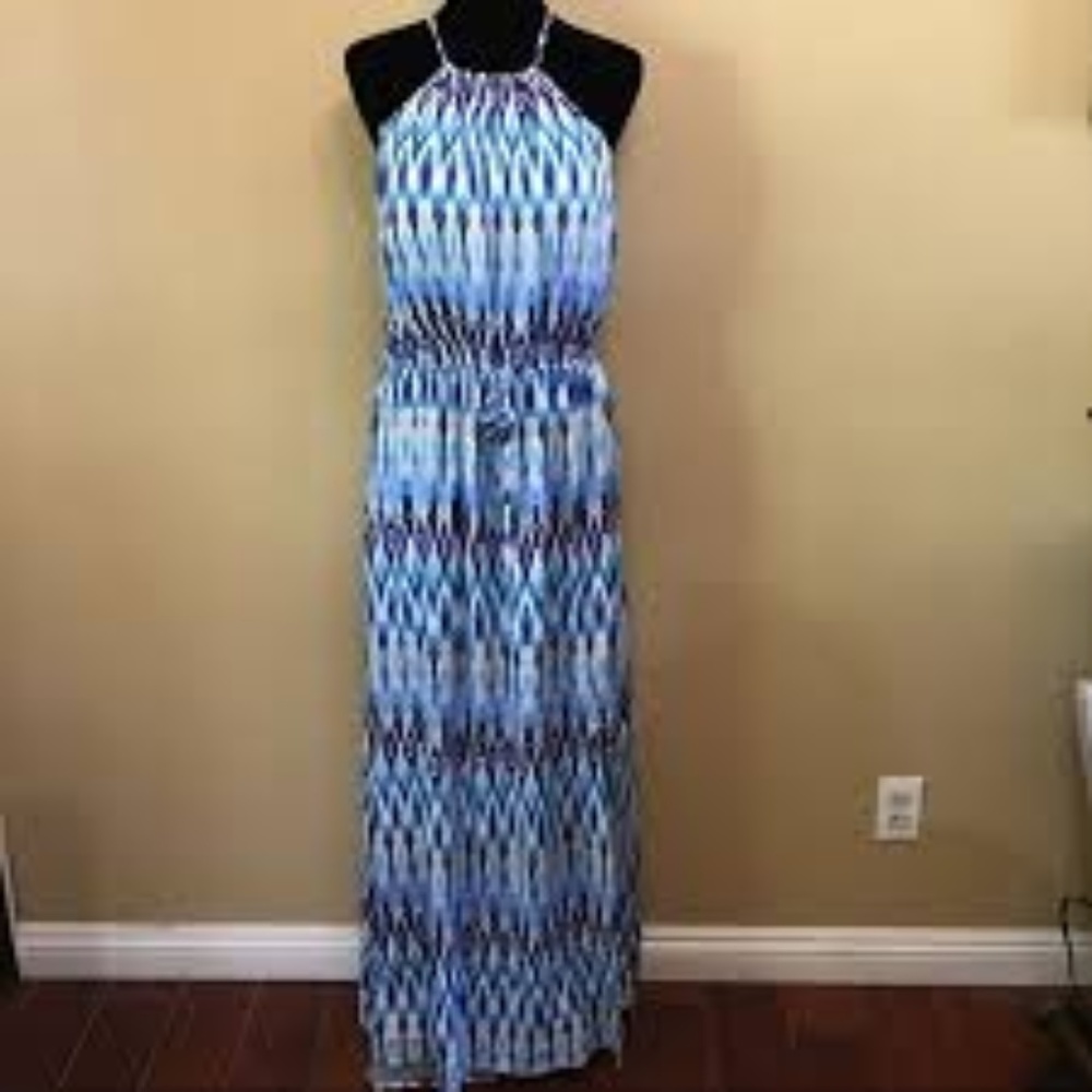 Athleta Ikat halter sun Maxi Dress.